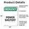 Signmission Power Shutoff, 10 in W x Rectangle, Vinyl Decal OS-2PACK-EM-D-1014-V-10463 - alternate 4